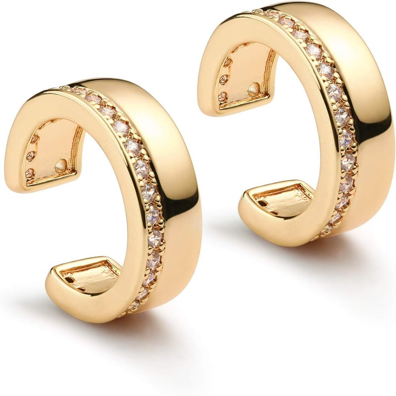 MYEARS Women Ear Cuff Earring Gold Non Pierced Ear Cartilage Clip on Wrap Hoop 14K Gold Filled Tiny Boho Beach Simple Minimalist Delicate Handmade Hypoallergenic Jewelry Gift-Sold as Single/Pair - Image 1